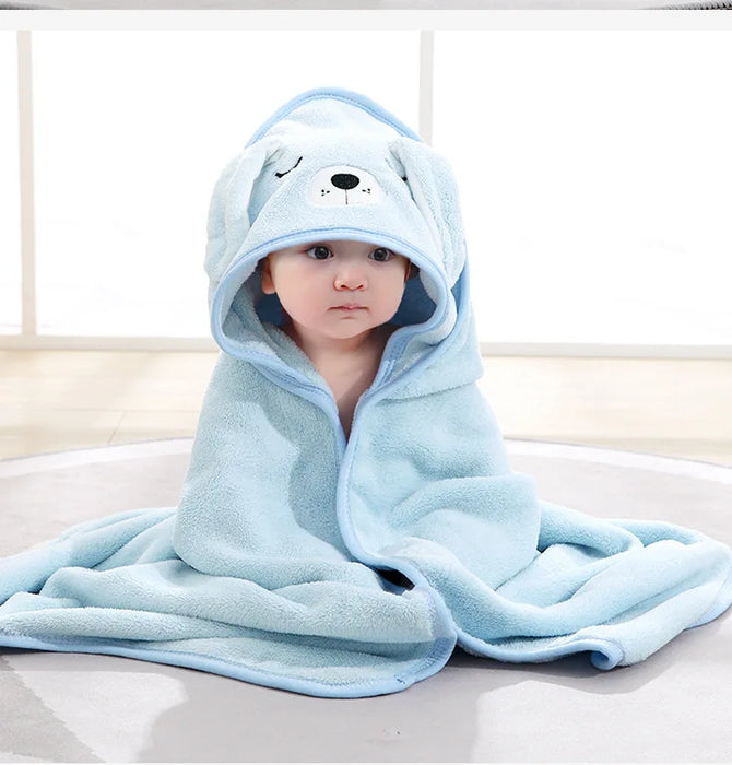 Newborn Super Soft Hooded Baby Bath Towel Blanket
