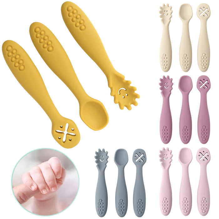3-Piece Silicone Baby Training & Weaning Spoon Set