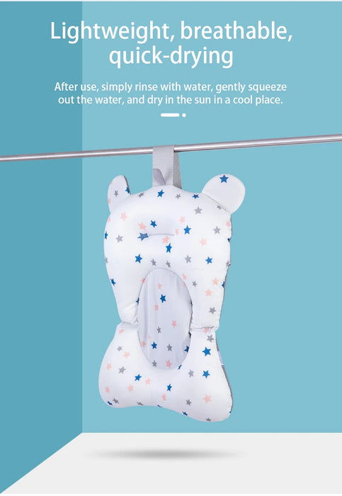 Adjustable Floating Baby Bath Support Pad – Ergonomic Newborn Safety Bather