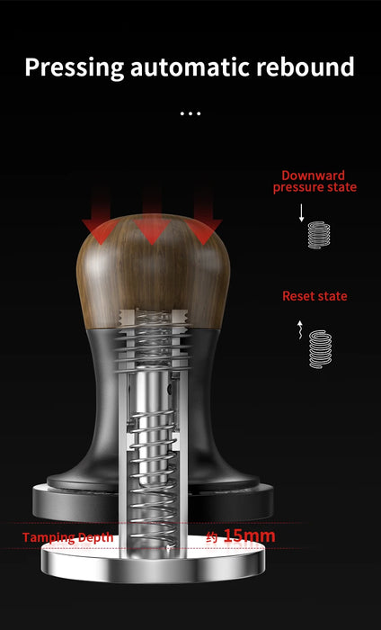 MHW-3BOMBER 30lb Calibrated Espresso Tamper (51/53/58mm) Spring-Loaded Leveler.