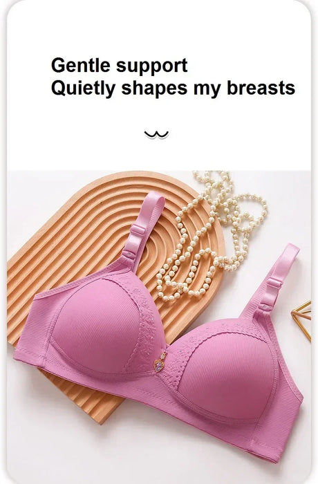 No Steel Ring Full Cup Bra – Lifting, Side Gathering, Plus Size