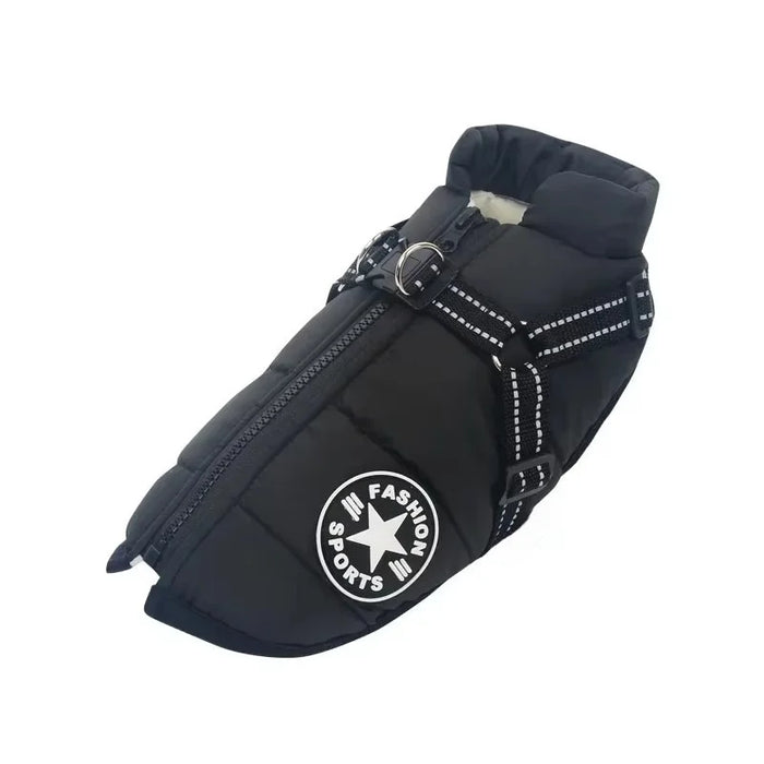 Large Pet Dog Jacket With Harness Winter Warm Dog Clothes For Labrador Waterproof Big Dog Coat Chihuahua French Bulldog Outfits