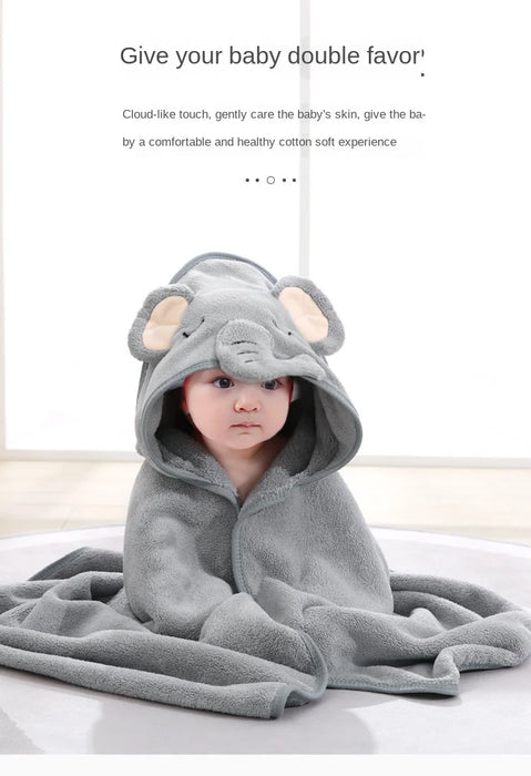 Newborn Super Soft Hooded Baby Bath Towel Blanket