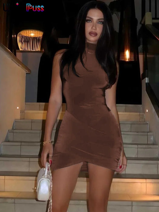 Weird Puss Cross Ruffle Party Dress