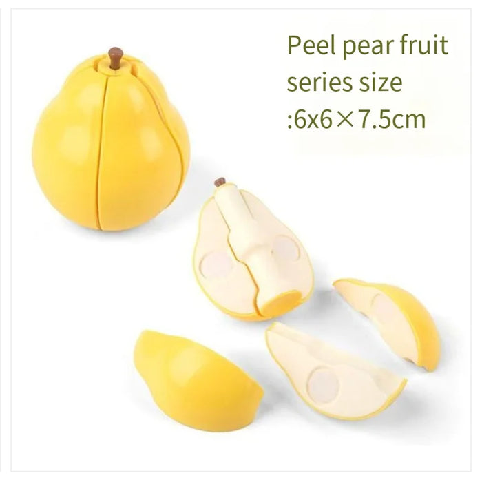 Kid Pretend Play Kitchen Fun Cutting Fruits and Vegetables Food Play.