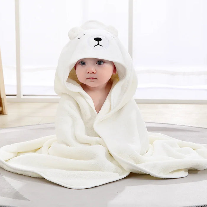 Newborn Super Soft Hooded Baby Bath Towel Blanket