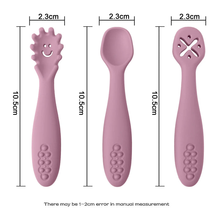 3-Piece Silicone Baby Training & Weaning Spoon Set