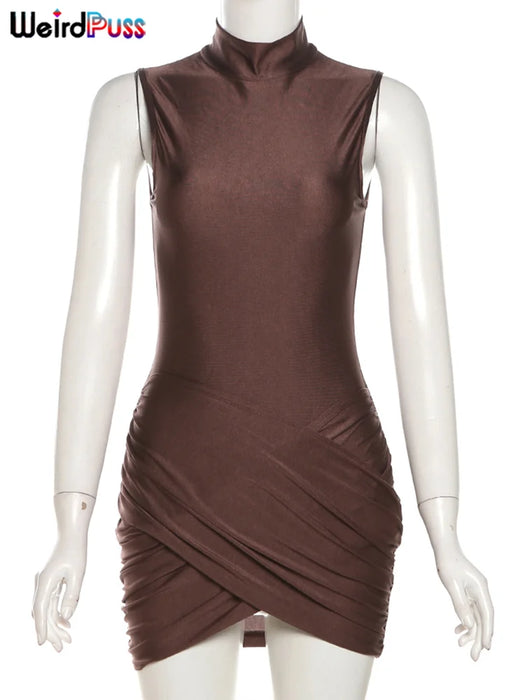Weird Puss Cross Ruffle Party Dress
