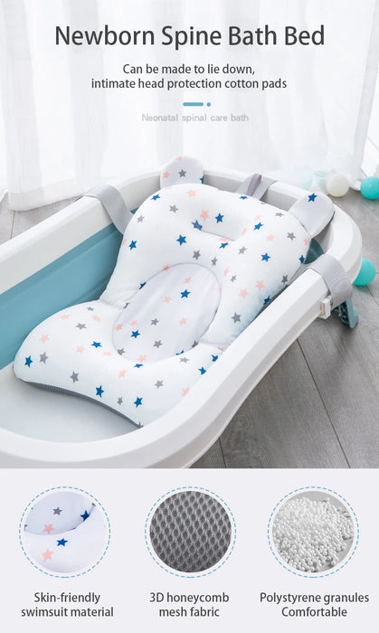 Adjustable Floating Baby Bath Support Pad – Ergonomic Newborn Safety Bather