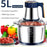 5L Electric Meat Grinder & Vegetable Chopper – 304 Stainless Steel Food Processor.