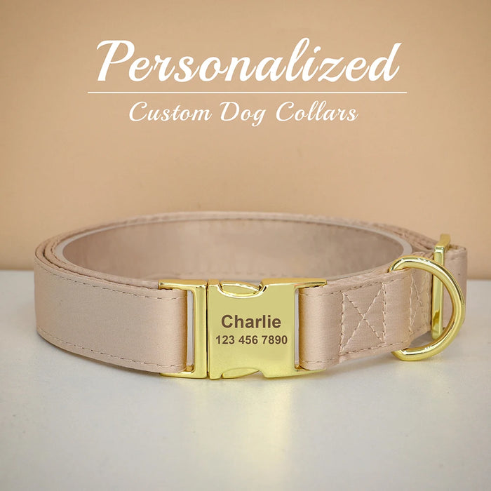 Personalized Silk Dog Collar Adjustable Durable Dog Collar with Bowtie Flower For Small Medium Large Dogs Wedding Bowtie Collars