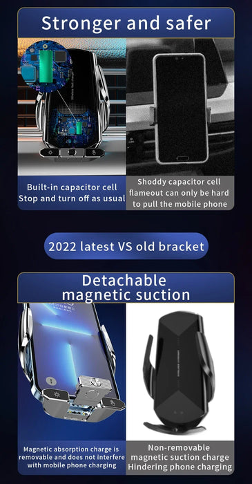 Wireless Charger Car Auto Magnetic Air Vent Phone Holder For iPhone 16 15 14 13 Samsung Xiaomi Induction Fast Charging Station