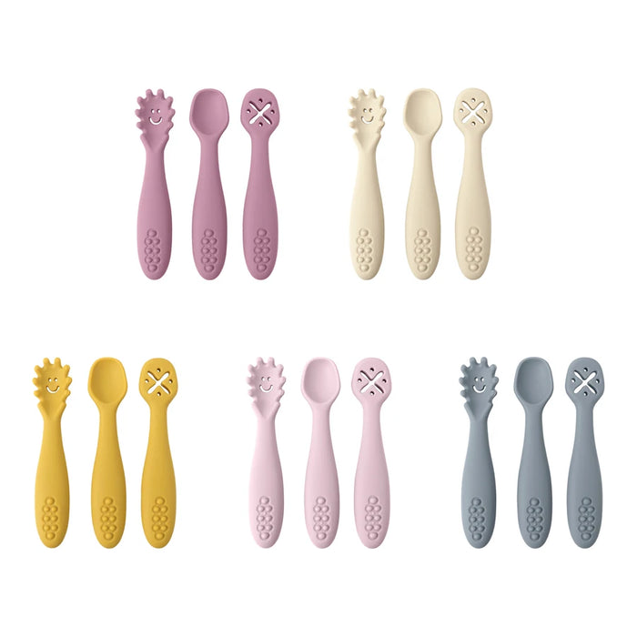 3-Piece Silicone Baby Training & Weaning Spoon Set