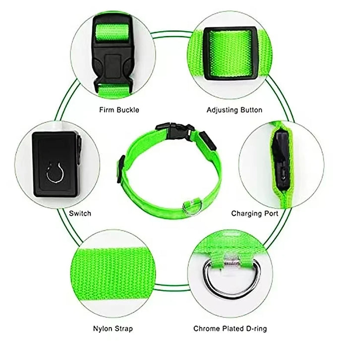 3 Modes Dog/Cat Luminous Charge Collar Led