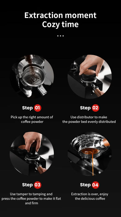 MHW-3BOMBER 30lb Calibrated Espresso Tamper (51/53/58mm) Spring-Loaded Leveler.