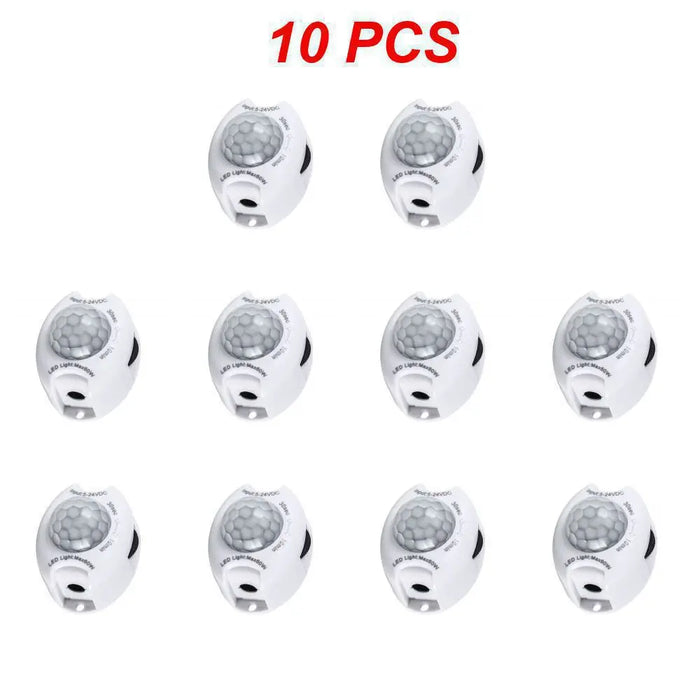 Smart PIR Motion Sensor Light Switch DC 5V–24V Automatic Timer for LED Strip Lights.