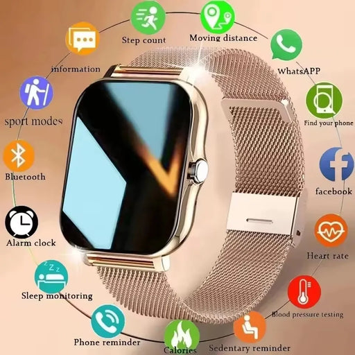 Unisex Smartwatch with Blood Oxygen & Pressure