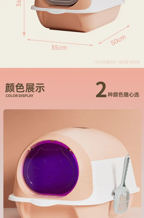 Extra Large Automatic Cat Litter Box UV Sterilization Deodorant Fully Enclosed Anti-Splash Internet Celebrity Cat Toilet for Cat