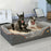 Jumbo Large Orthopedic Dog Bed Memory Foam Pet Sofa Couch Waterproof Elevated Cushion Warm Puppy Bolster Couch Removable Cover