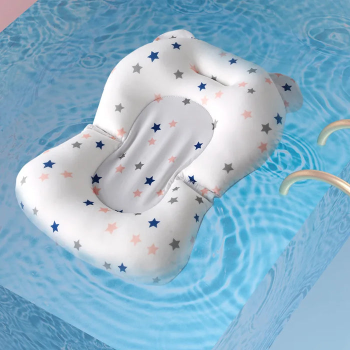 Adjustable Floating Baby Bath Support Pad – Ergonomic Newborn Safety Bather
