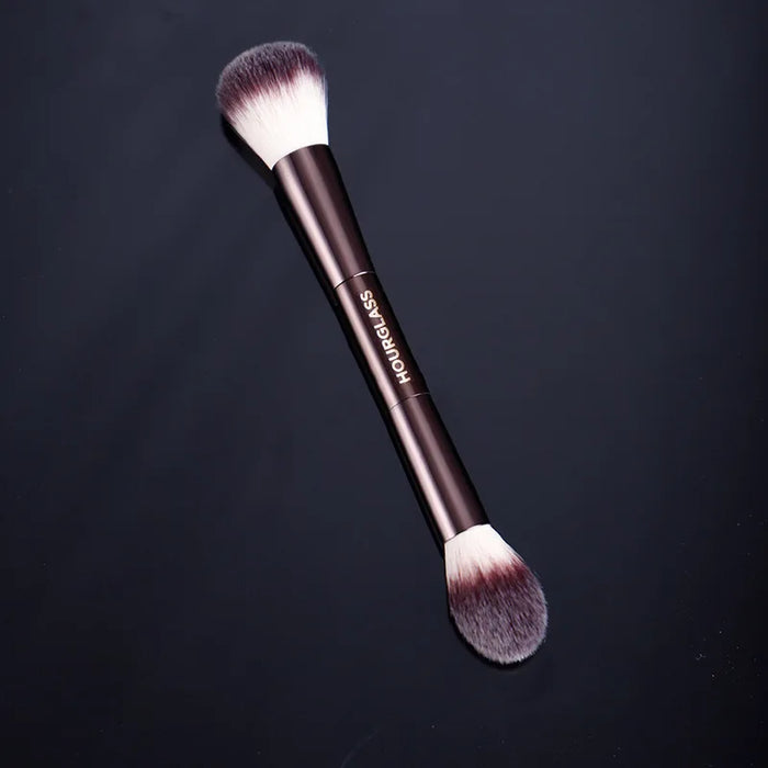 Luxury Metal Handle Makeup Brush – Double-Head Design