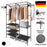“Double-Rod Clothes Rack with Hooks”