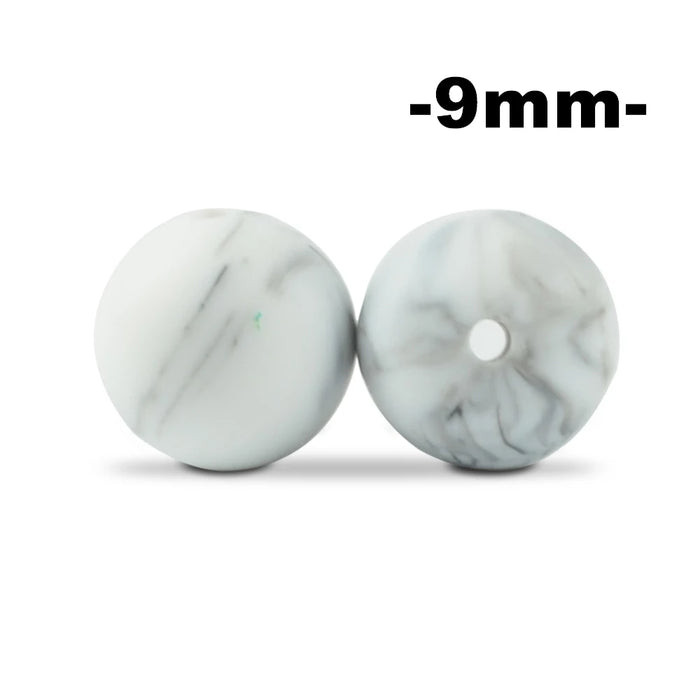 LOFCA 100pcs Premium 9mm Silicone Teething Beads – BPA-Free Food Grade DIY Beads