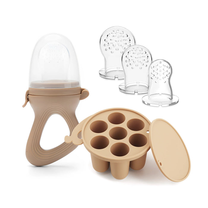 Baby Fruit Feeder & Freezer Tray Set – 2-in-1 Silicone Teether & Self-Feeding Kit