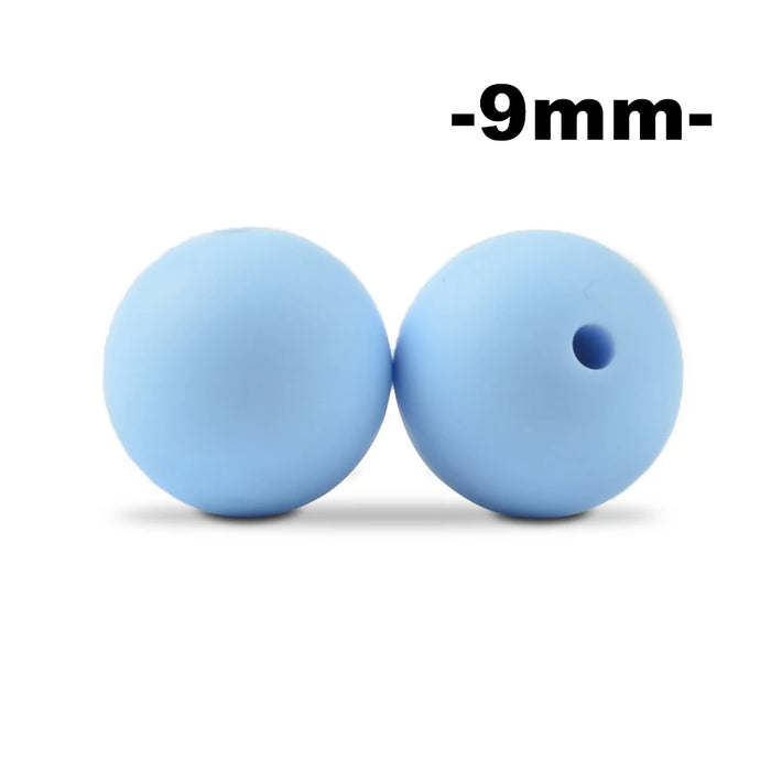 LOFCA 100pcs Premium 9mm Silicone Teething Beads – BPA-Free Food Grade DIY Beads