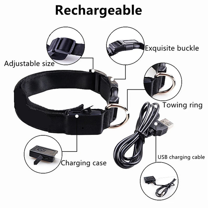 3 Modes Dog/Cat Luminous Charge Collar Led
