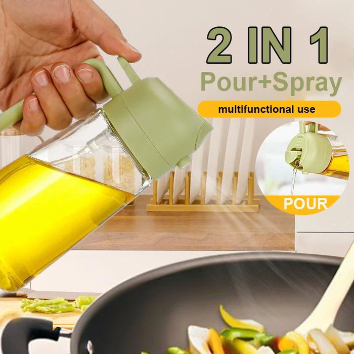 Pour and Spray Oil Dispenser Bottle – High Capacity Kitchen Fryer for Olive Oil.