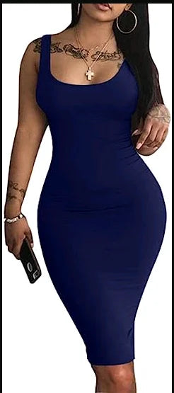 Casual Summer Sleeveless Midi Dress – Plus Size