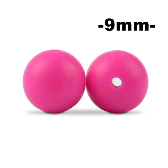 LOFCA 100pcs Premium 9mm Silicone Teething Beads – BPA-Free Food Grade DIY Beads