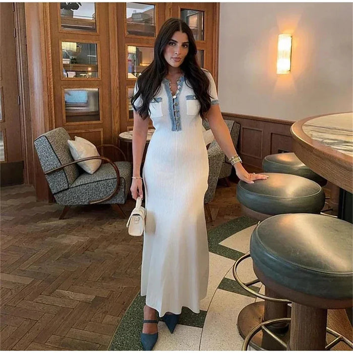 Elegant O-Neck Commuter Bodycon Dress