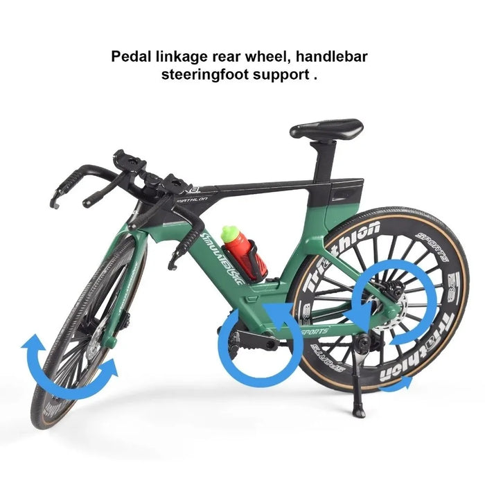 1:8 Alloy Road Bike Toy – Colorful Collectible with Water Bottle