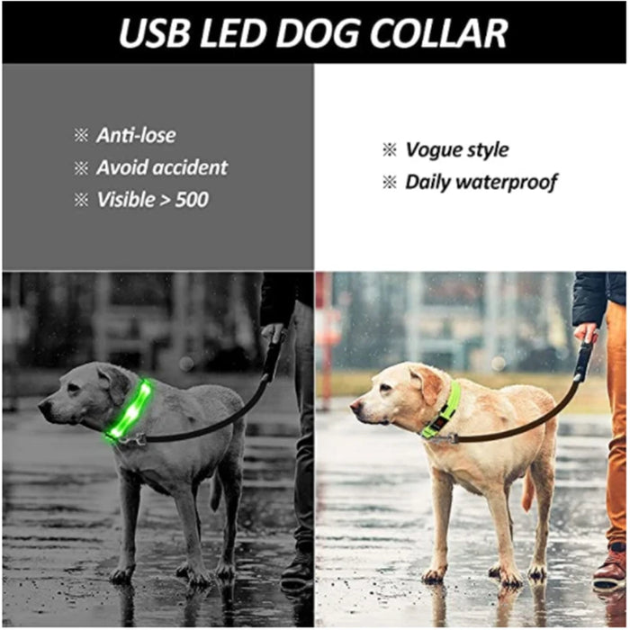 3 Modes Dog/Cat Luminous Charge Collar Led