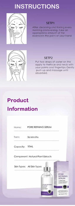 Pore Shrinking Serum Face Removing Large Pores Tightening Facial Pore Minimizing Essence Skin Care Beauty Firm skin