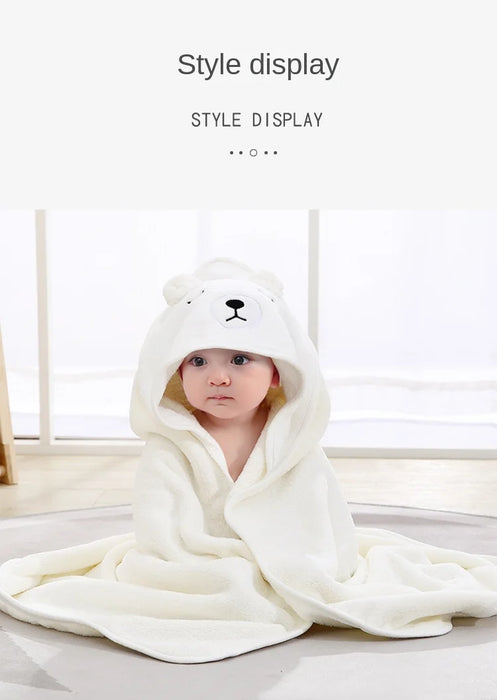 Newborn Super Soft Hooded Baby Bath Towel Blanket