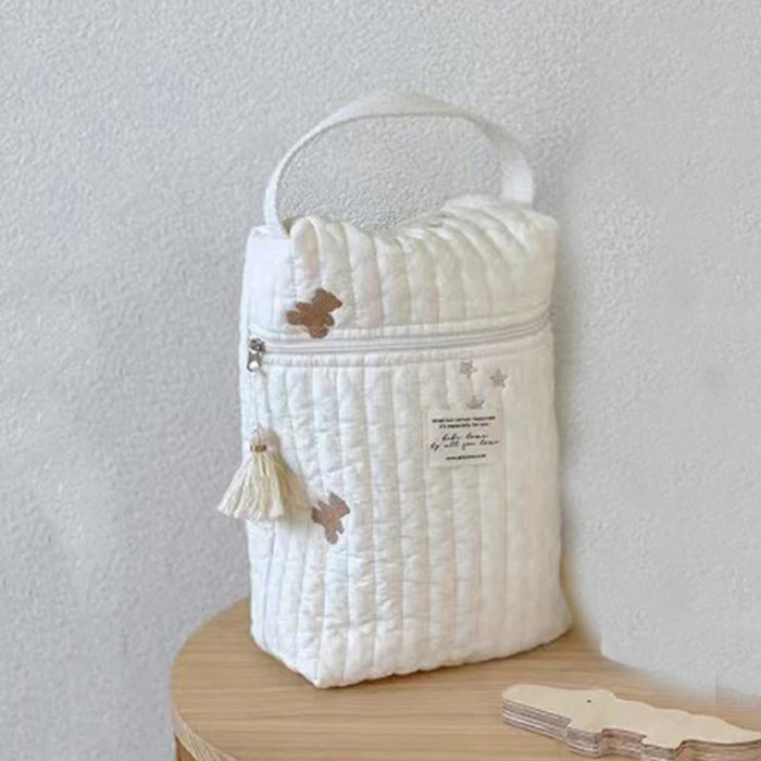 Embroidered Portable Diaper Caddy & Nappy Bag