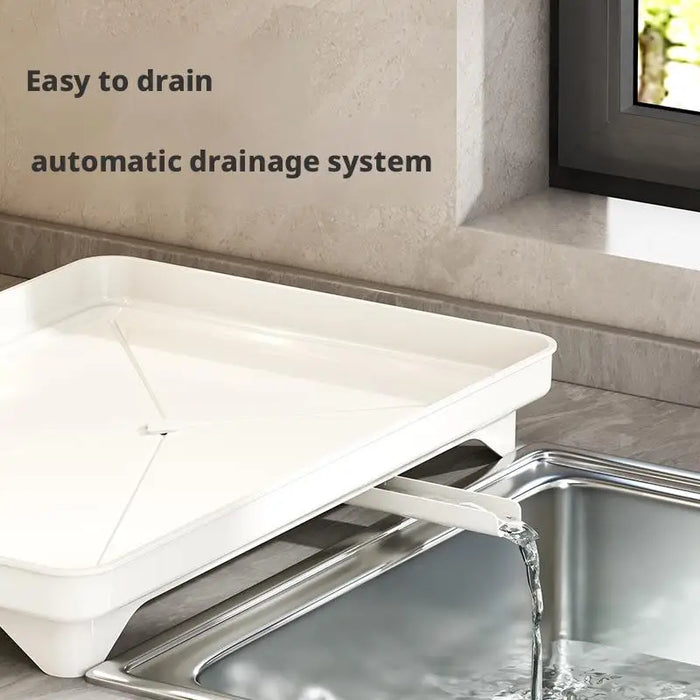 2 Tier Dish Drying Rack Bowl Drainer Holder Stand Shelf Kitchen Over Sink Drainer Utensil Holder Countertop Drain Rack Shelves