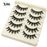 Black Eye Lashes Cat Eye Lashes Cross Strip False Eyelashes Natural Long Cosplay Makeup 5 pairs Mink Eyelash Extension Cilios