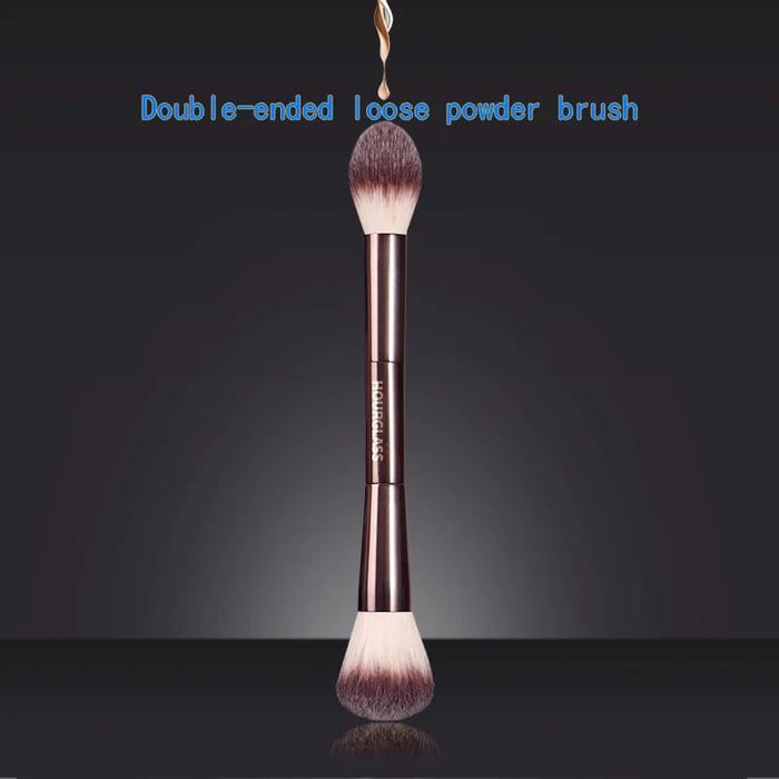 Luxury Metal Handle Makeup Brush – Double-Head Design