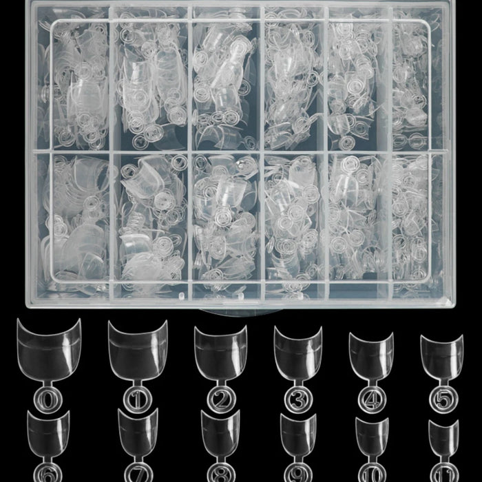 600PCS French Short Square Nail Tip Clear/Natural Half Cover Acrylic Nails Press on Nails for Nail Salons and DIY with Box
