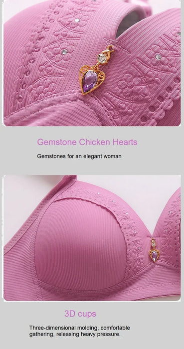 No Steel Ring Full Cup Bra – Lifting, Side Gathering, Plus Size