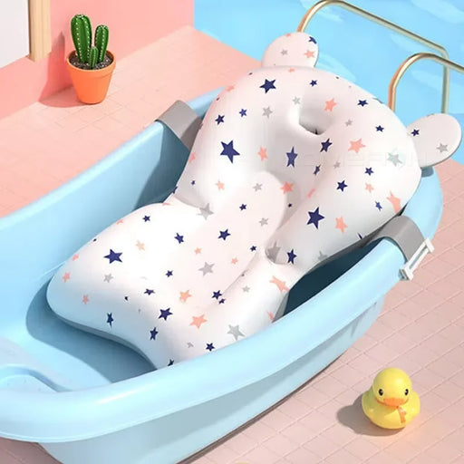 Adjustable Floating Baby Bath Support Pad – Ergonomic Newborn Safety Bather
