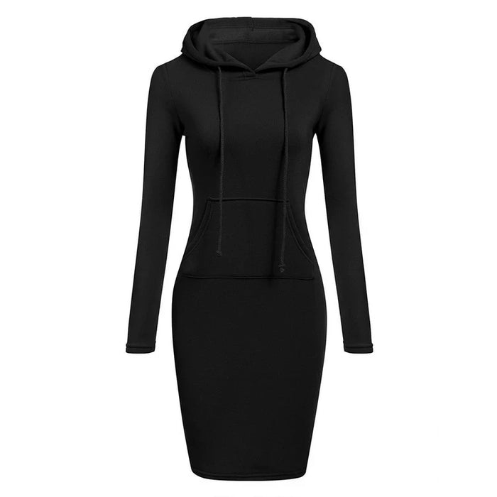 Ladies Casual Hooded Dress Comfortable Sweatshirt