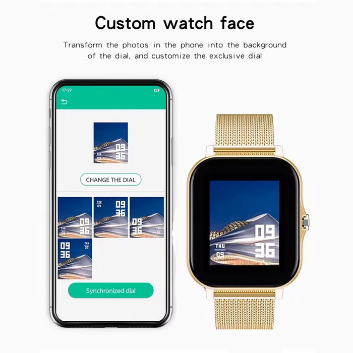 Unisex Smartwatch with Blood Oxygen & Pressure