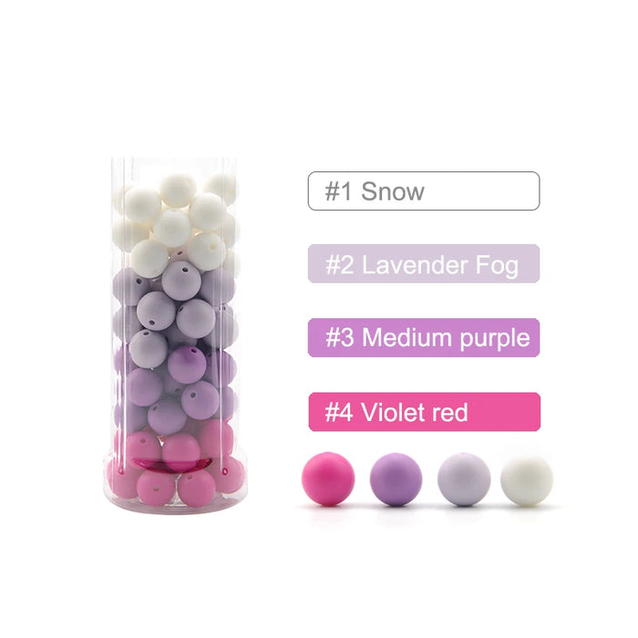 LOFCA 100pcs Premium 9mm Silicone Teething Beads – BPA-Free Food Grade DIY Beads