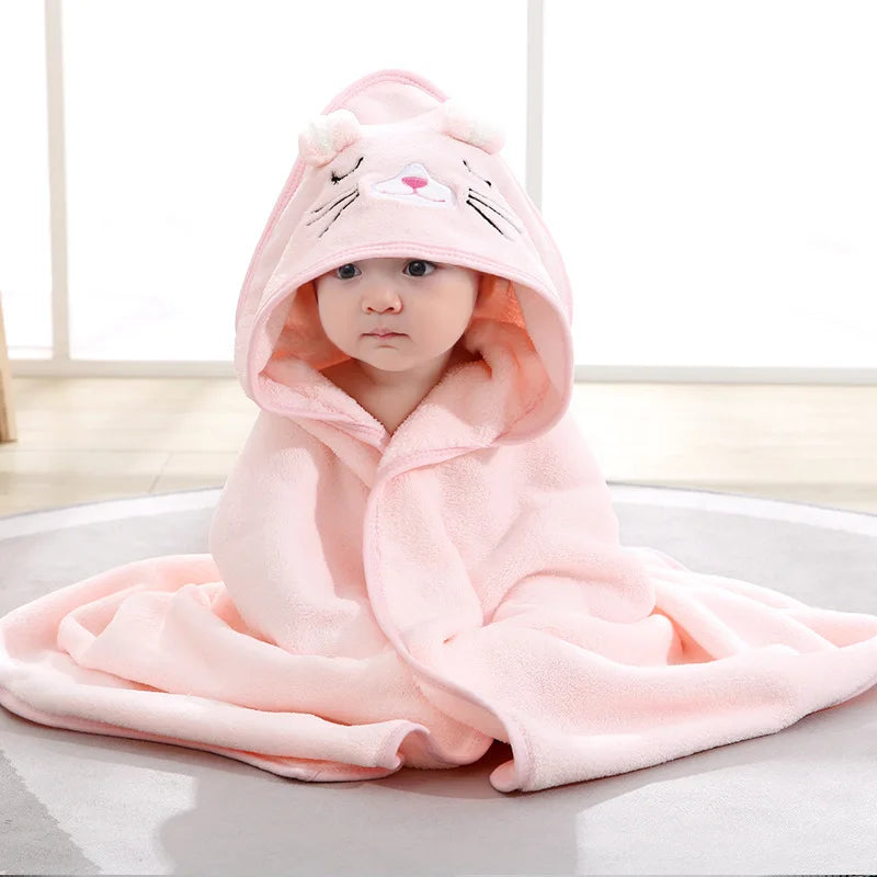 Newborn Super Soft Hooded Baby Bath Towel Blanket