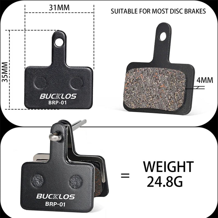 BUCKLOS Semi-Metal Brake Pads Mountain Bike Hydraulic Disc Brake Pads for SHIMANO B01S B05S MTB Road Bicycle Cycling Brake Part